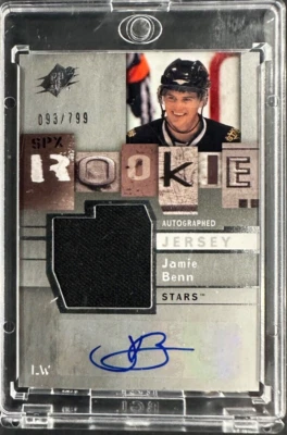 2009-10 UD SPX Hockey Rookie Auto Jersey Jamie Benn card 168  /799 - Image 1 of 2