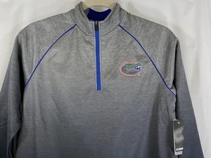 Colosseum Florida Gators Mens L Gray Blue Quarter Zip L/Sleeve Fleece Jacket NWT - Picture 1 of 10