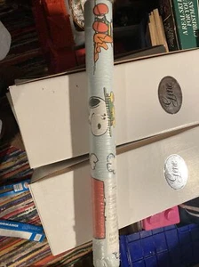 Peanuts Snoopy Woodstock Vinyl Vintage Wallpaper Blue Background 1966 Prepasted - Picture 1 of 11