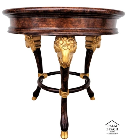 English Regency Rams Head Gilded Occasional Table Cover