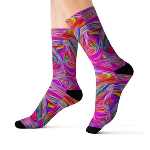 Charisma Girls Swirl Series Design Number 11 Sublimation Socks - Picture 1 of 13
