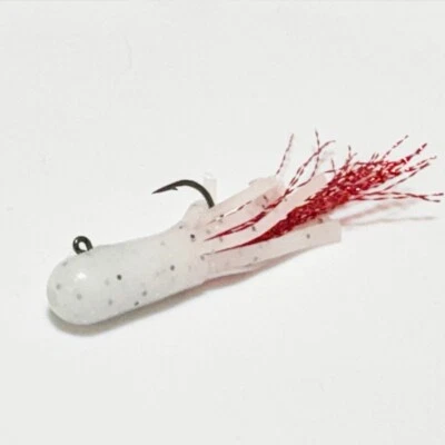 Dynamic Lures Twitch Tube (Blanco) 2" tubo cebo con cabezal de plantilla (paquete de 2) Foto 1 de 4