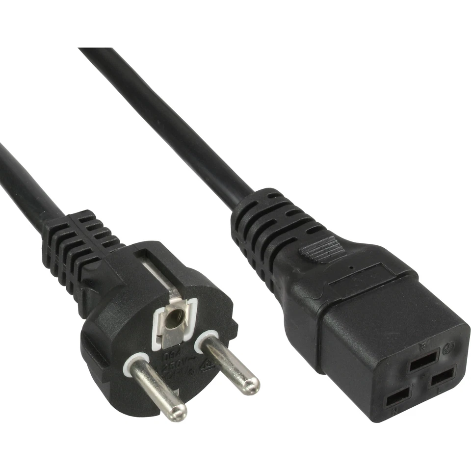 InLine® Netzkabel 16A, Schutzkontakt gerade / Kaltgerätestecker IEC320/C19, 3m - Bild 1 von 1