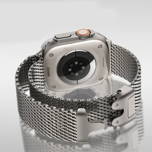 Titanium Milanese Loop Strap For Apple Watch 10 9 8 7 6 SE 44/45/46/49mm Ultra 2 - Picture 1 of 14