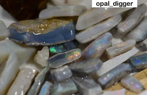 AUSTRALIAN ROUGH OPAL PARCEL BLACK DARK CRYSTAL CUT SOME NICE STONES 349ct VIDEO - Picture 1 of 23