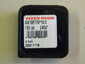 Titex, Alpha Point, punta de perforación, AX195 TIN-18.5 - Imagen 1 de 2