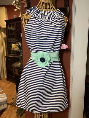 Vestido Solero Tejido Lolly Wolly Doodle Niñas 14 Damas XXS Cuello Volantes con Cinturón Foto 1 de 3