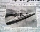 Ss United States Atlantic Ocean Liner 1St Trial Run Newport News 1952 Newspaper
