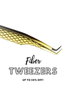 90 Grad L Spitze Wimpernverlängerung Pinzette Faserbeschichtet | Mega Volumen - Bild 1 von 4