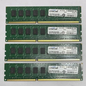 16GB (4 x 4GB) Crucial CT51272BA1339.M18FMR PC3-10600E UBDIMM Server Memory RAM - Picture 1 of 3