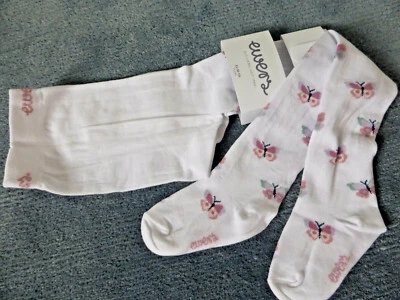 ewers Strumpfhose, weiß mit Schmetterlingen NEU!!! - Bild 1 von 2