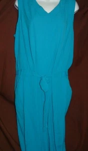 NEW LINEA BY LOUIS DELL'OLIO TURQUOISE SLEEVELESS JUMPSUIT 2X - Picture 1 of 3