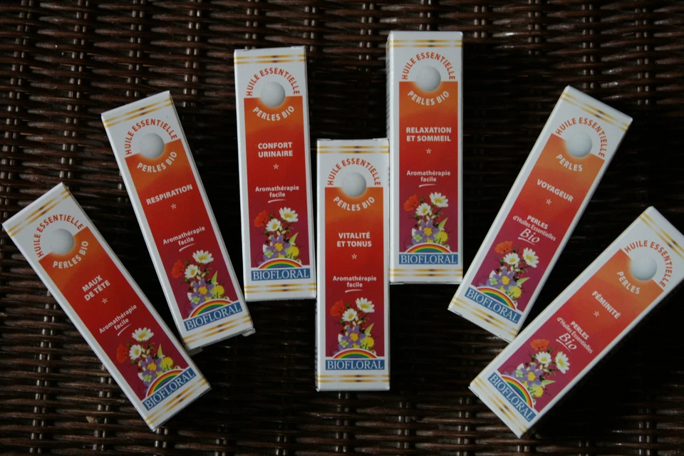 Perles Huiles essentielles Bio au choix Maux tête/Sommeil/Concentration/Vitalité