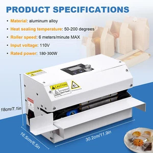Automatic Continuous Plastic Bag Sealer Food Plastic Bag Heat Sealing Machine-- - Picture 1 of 10