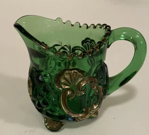 EAPG Green and gold riverside Croesus creamer - Picture 1 of 7
