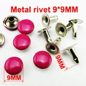 Pkg of 20 DARK PINK Single Cap Metal Round Flat Rivet Studs 3/8" (9mm) (5108) - Picture 1 of 2