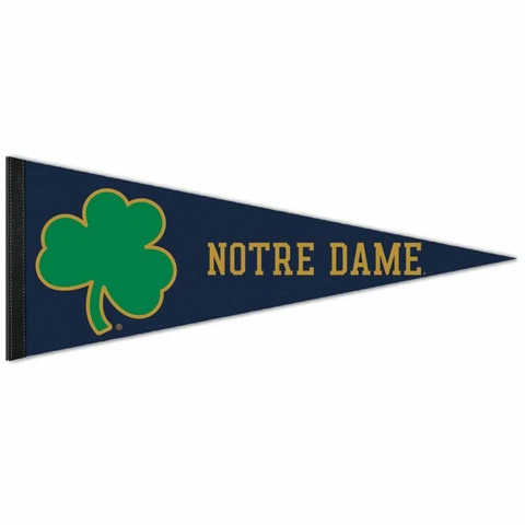 NOTRE DAME FIGHTING IRISH SHAMROCK ROLL UP FELT PENNANT 12"x30" NEW WINCRAFT ☘ Cover