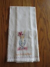 Vintage Martha Stewart Cocktails Anyone Tea Towel Mai Tai Embroidered