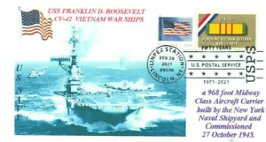 USS FRANKLIN D. ROOSEVELT CV-42 Viet Nam War Carrier Photo Pictorial Postmark - Picture 1 of 1