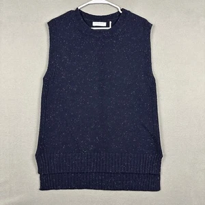 Sandro Paris Sweater Vest Womens 3 Blue Wool Sleeveless Made In Italy Designer - Picture 1 of 14