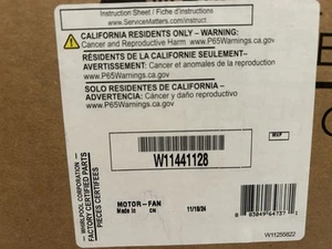 NEW “OEM” WHIRLPOOL MICROWAVE BLOWER FAN MOTOR #W11441128 - Picture 1 of 2