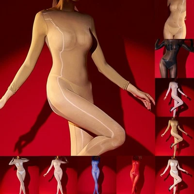Shiny Full Body Stocking Bodysuit for Women Ultra thin See-through Pantyhose - Image 1 of 4
