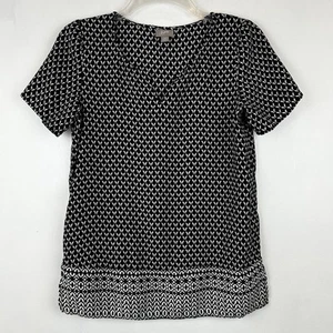 J Jill Top Damen XS Schwarz V-Ausschnitt Tunika Kurzarm Freizeit Büro Karriere - Bild 1 von 9