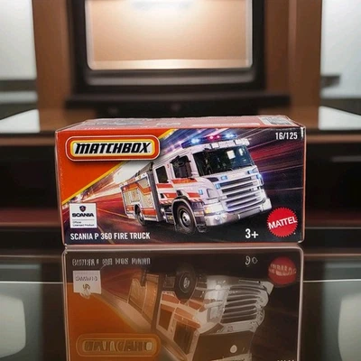 Matchbox Scania P360 Fire Truck Die-Cast Toy 16/125 Licensed Product By Mattel F - Image 1 of 4