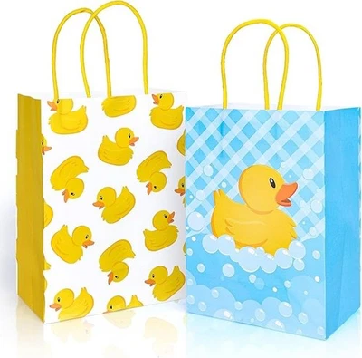 24件装黄色鸭子礼品袋带手柄-婴儿淋浴和生日派对礼品 — 第 1/4 张图片