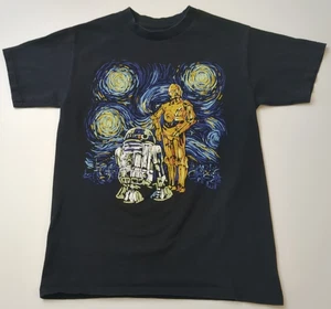 Star Wars Van Gogh's Starry Night Re-Imagined w R2D2 & C-3PO T-shirt size S/C/P - Picture 1 of 7