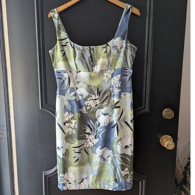 Vestido vaquero sin mangas con estampado floral tropical Connected Apparel para mujer talla 14 Foto 1 de 4