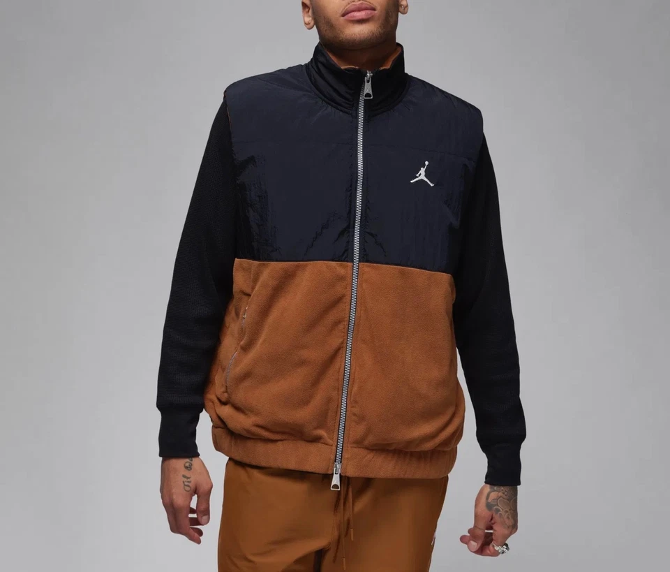 Air Jordan Essentials Winter Vest Size Large Men's Black Brown - FD8628-281