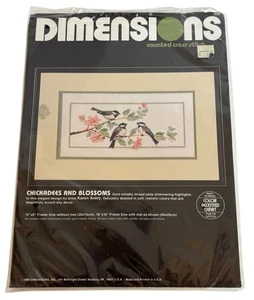 Dimensions Counted Cross Stitch Kit Chickadees Blossoms Birds by Karen Avery - Picture 1 of 5
