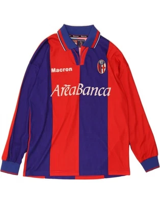 MACRON Mens Bologna Italian 2002-2003 Football Shirt Small Red Sports AG10 - Image 1 of 3