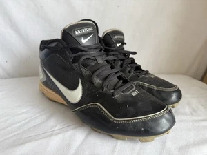 Nike Herren Baseball Stollen Schwarz Leder Schuhe 469724-011 Größe 10 - Bild 1 von 7