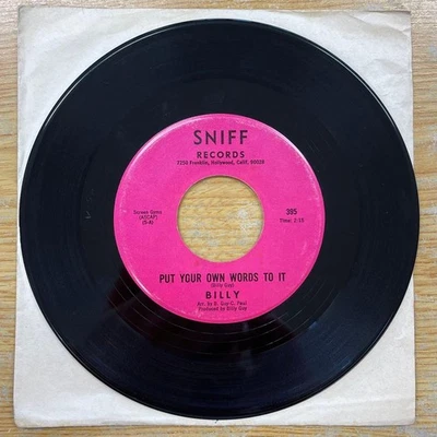 Billy Deep Funk Single Put Your Words To It Vinyl Record Classic Keb Darge Foto 1 de 2