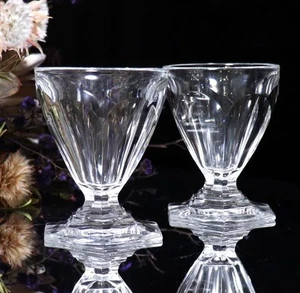 Old Baccarat 1920s Hexahedral Crystal Aperitif Glasses Set of 2 Used - Picture 1 of 7