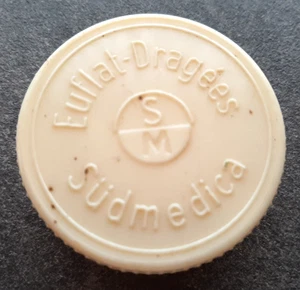 Alte Dose Euflat-Dragées Südmedica Deckeldose mit Schraubverschluss Werbung - Bild 1 von 4