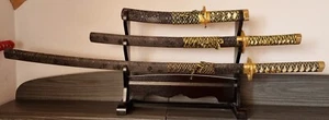 3 piece Samurai Katana SWORD set with STAND. - Picture 1 of 19