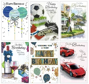 PACK OF 6 Birthday Cards - Multipack Assorted Adult Male Mens Men Card CE - Picture 1 of 7