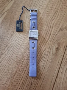 Festina Square Silver Tone Ladies Watch Purple Strap Leather Please Read Info 🤍 - Picture 1 of 20
