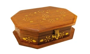 Holztruhe 8-eckig Schatzkiste Truhe Holzbox Schmucktruhe Schatulle Schmuck - Bild 1 von 1