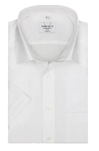 MARVELiS Hemd Weiß Bügelfrei Modern Fit 100% Baumwolle Kurzarm 1/2 NEU - Bild 1 von 2