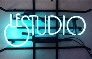 Studio 17" Glass Neon Light Sign Man Cave Room Wall Decor Handmade Nightlight - Picture 1 of 2