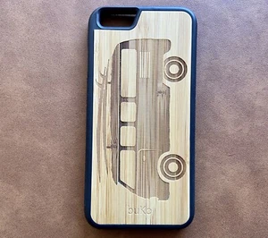 Bamboo iPhone 6 Case with Kombi Van Engraving - Picture 1 of 3