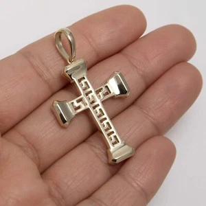 1 3/4" Shiny Byzantine Cross Pendant Real 10K Yellow Gold - Picture 1 of 6