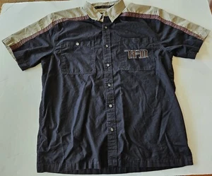 Harley-Davidson Two-Tone Short Sleeve Shirt w/Pocket, Black/Tan, Size Large - Picture 1 of 6