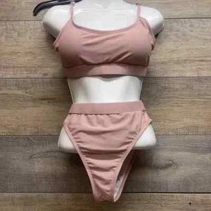 Women's High Waist Swimsuit Two Piece Bikini Padded Bottom Set Size S - Picture 1 of 9