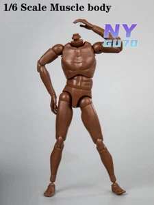 Figura de acción de hombro estrecho de piel negra masculina 1/6 B003 cuerpo juguete de soldado de 12 - Imagen 1 de 5