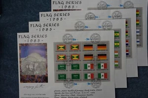 1985 Flags Large Form FDC Set - Full Sheets - WFUNA Cachet - Picture 1 of 1